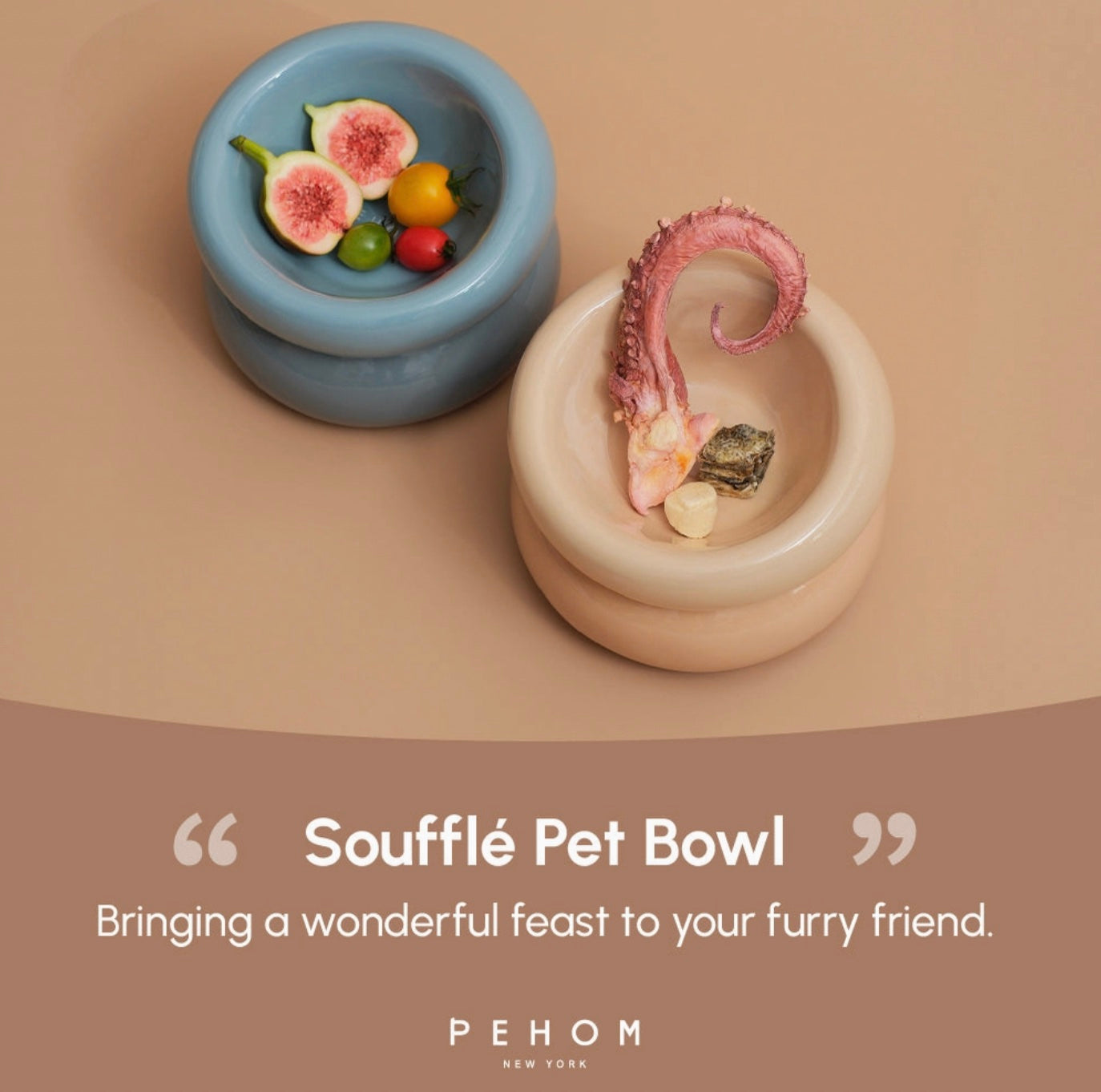 Soufflé Pet Bowl - Cream Beige